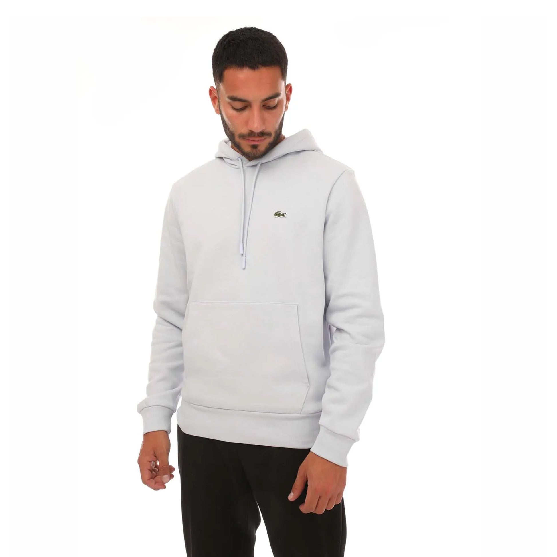 Light Blue - Front - Lacoste Mens Organic Cotton Hoodie