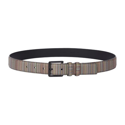 Multicoloured - Front - Paul Smith Mens Stripe Webbed Belt