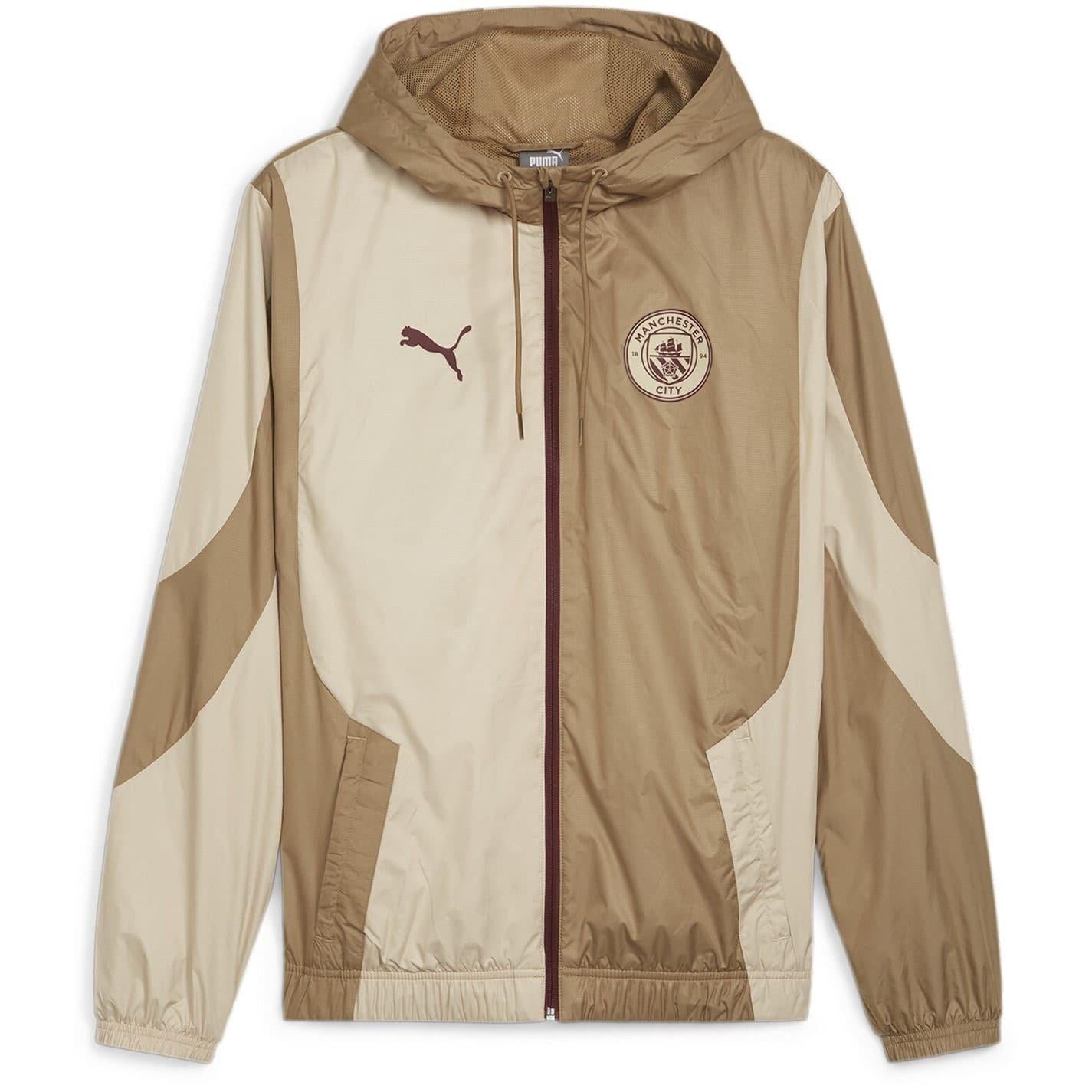 Sand - Front - Puma Mens Manchester City Woven Jacket