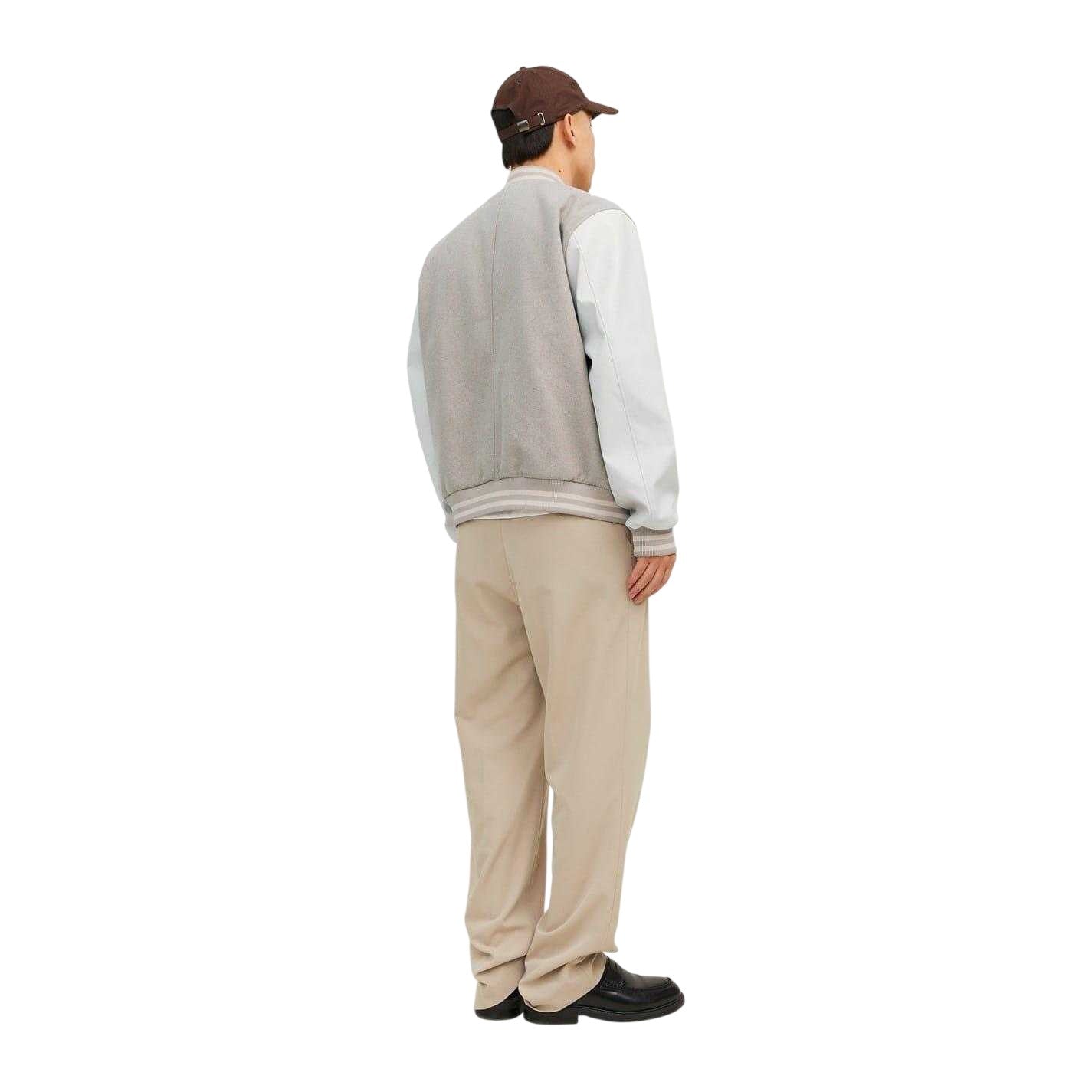Crockery - Back - Jack And Jones Mens College Wool Blend Regular Bomber Jacket