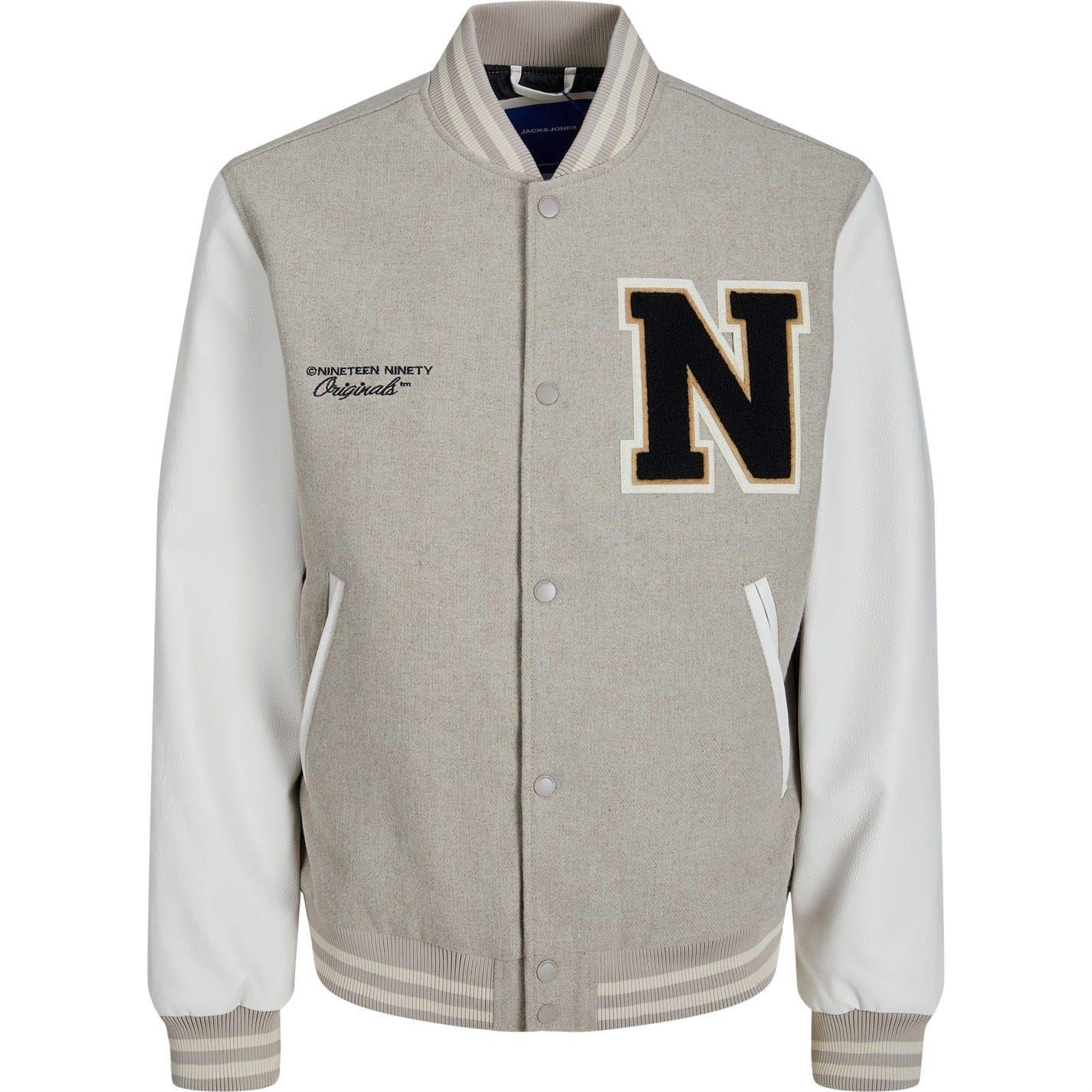 Crockery - Front - Jack And Jones Mens College Wool Blend Regular Bomber Jacket
