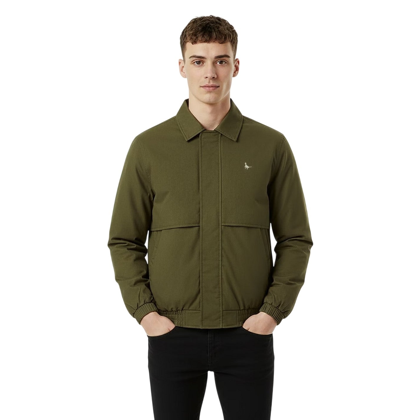 Khaki Green - Side - Jack Wills Mens Polycotton Harrington Jacket
