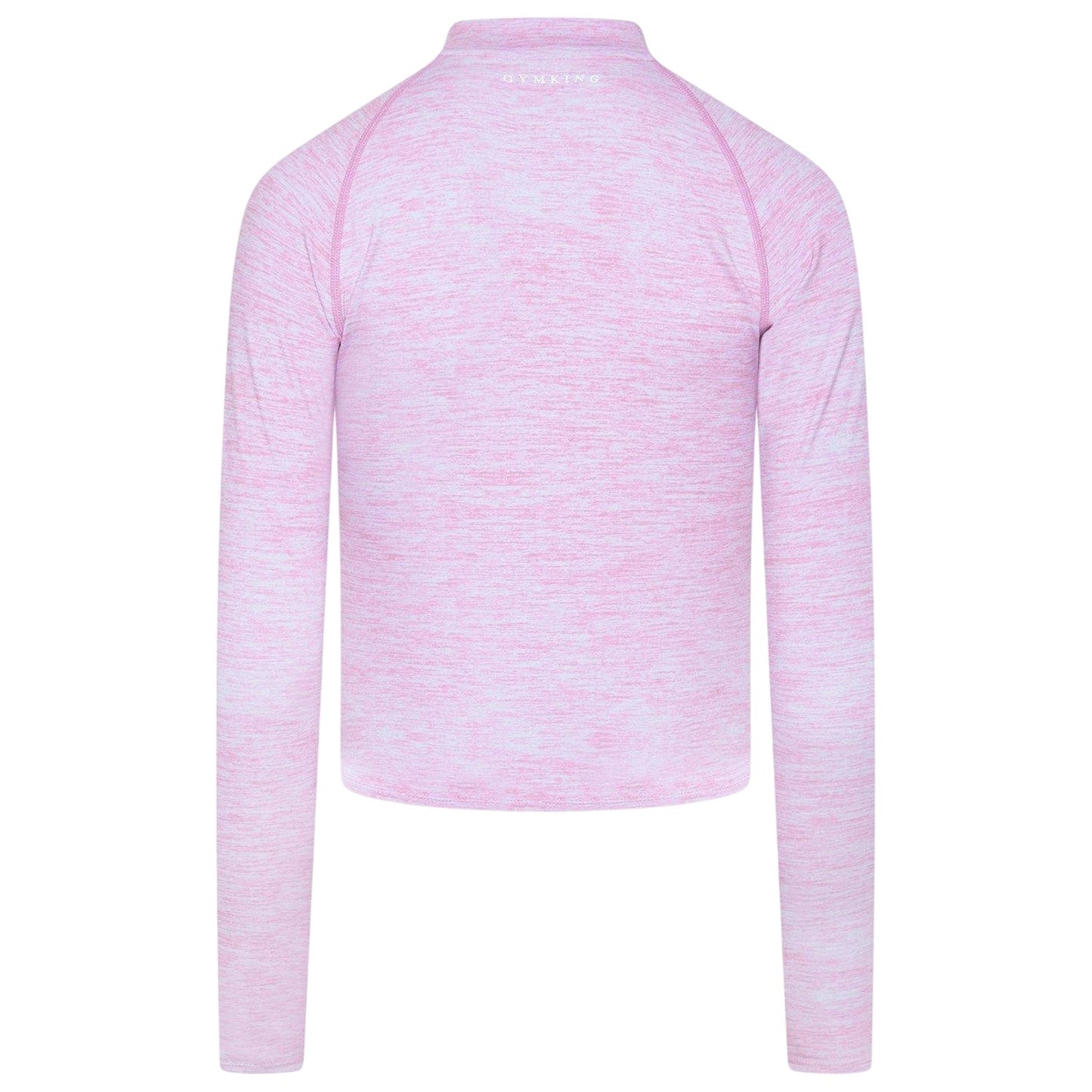 Pink Marl - Back - Gym King Womens-Ladies Heathered Full Zip Raglan Jacket