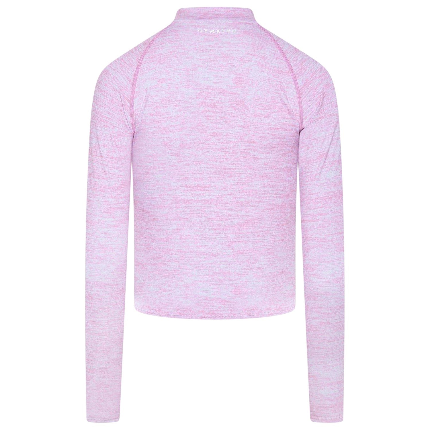 Pink Marl - Back - Gym King Womens-Ladies Heathered Full Zip Raglan Jacket