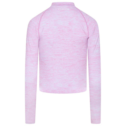 Pink Marl - Back - Gym King Womens-Ladies Heathered Full Zip Raglan Jacket