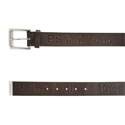 Brown - Back - Paul Smith Unisex Adult Embossed Leather Belt