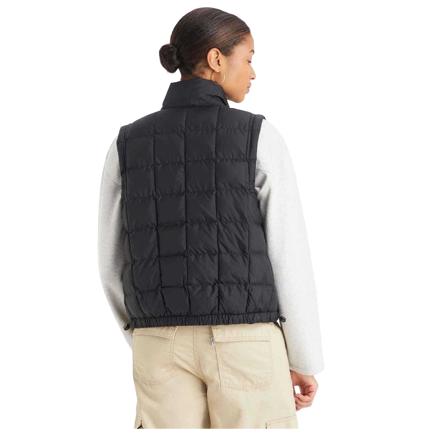 Black - Back - Levis Womens-Ladies Briar Puffer Gilet