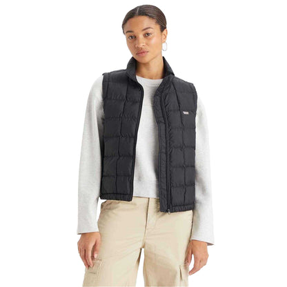 Black - Side - Levis Womens-Ladies Briar Puffer Gilet
