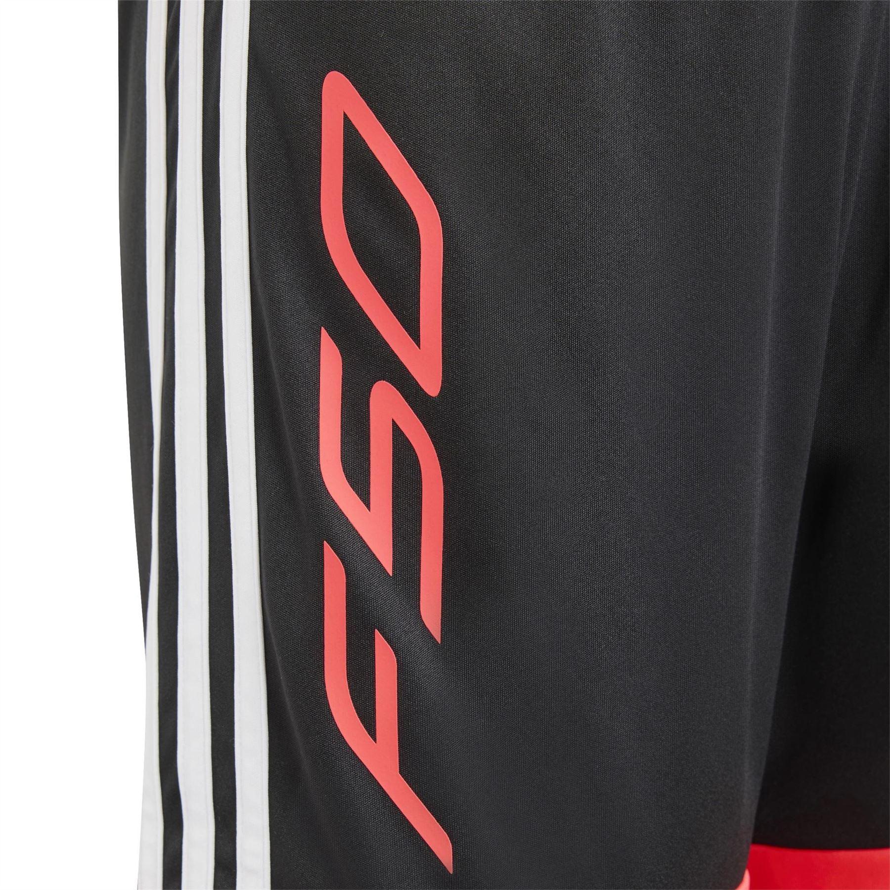 Black-Red - Side - Adidas Childrens-Kids F50 Running Shorts