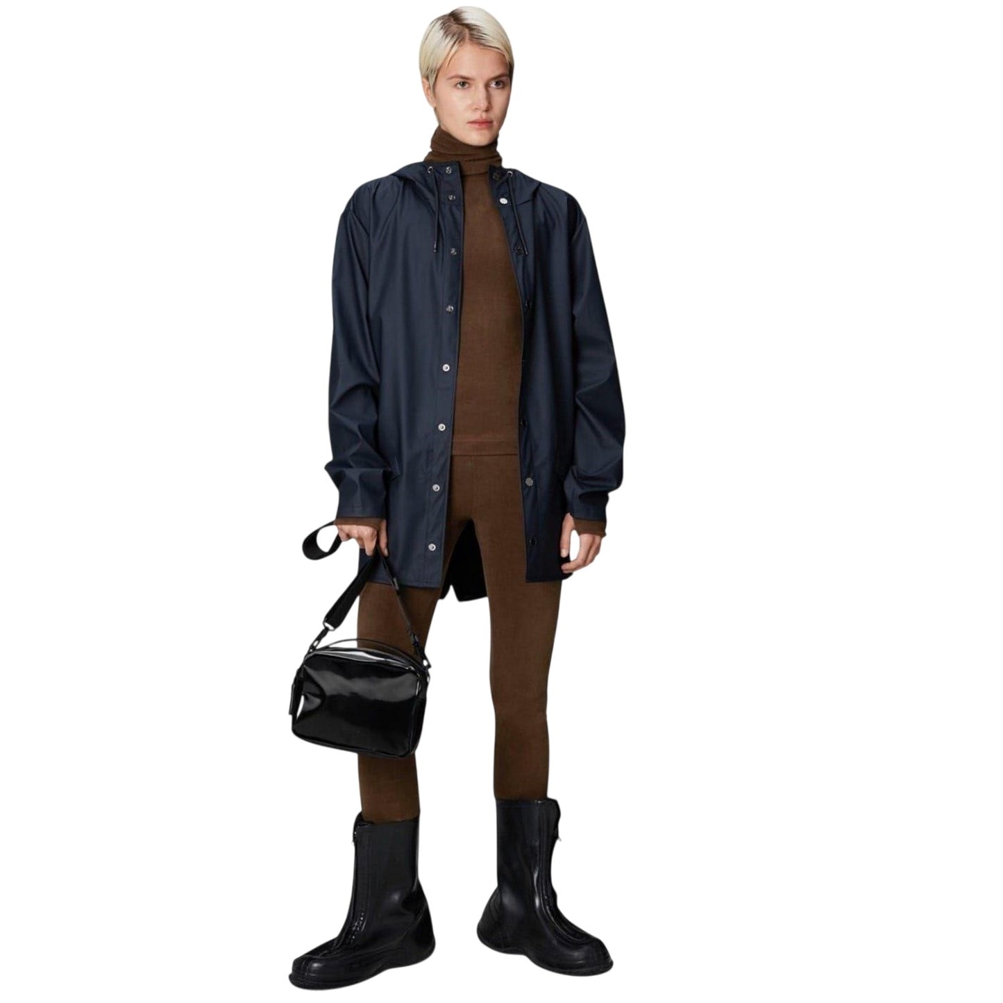 Navy - Pack Shot - Rains Mens Waterproof Jacket