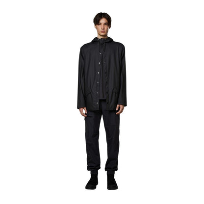 Black - Side - Rains Mens Waterproof Jacket