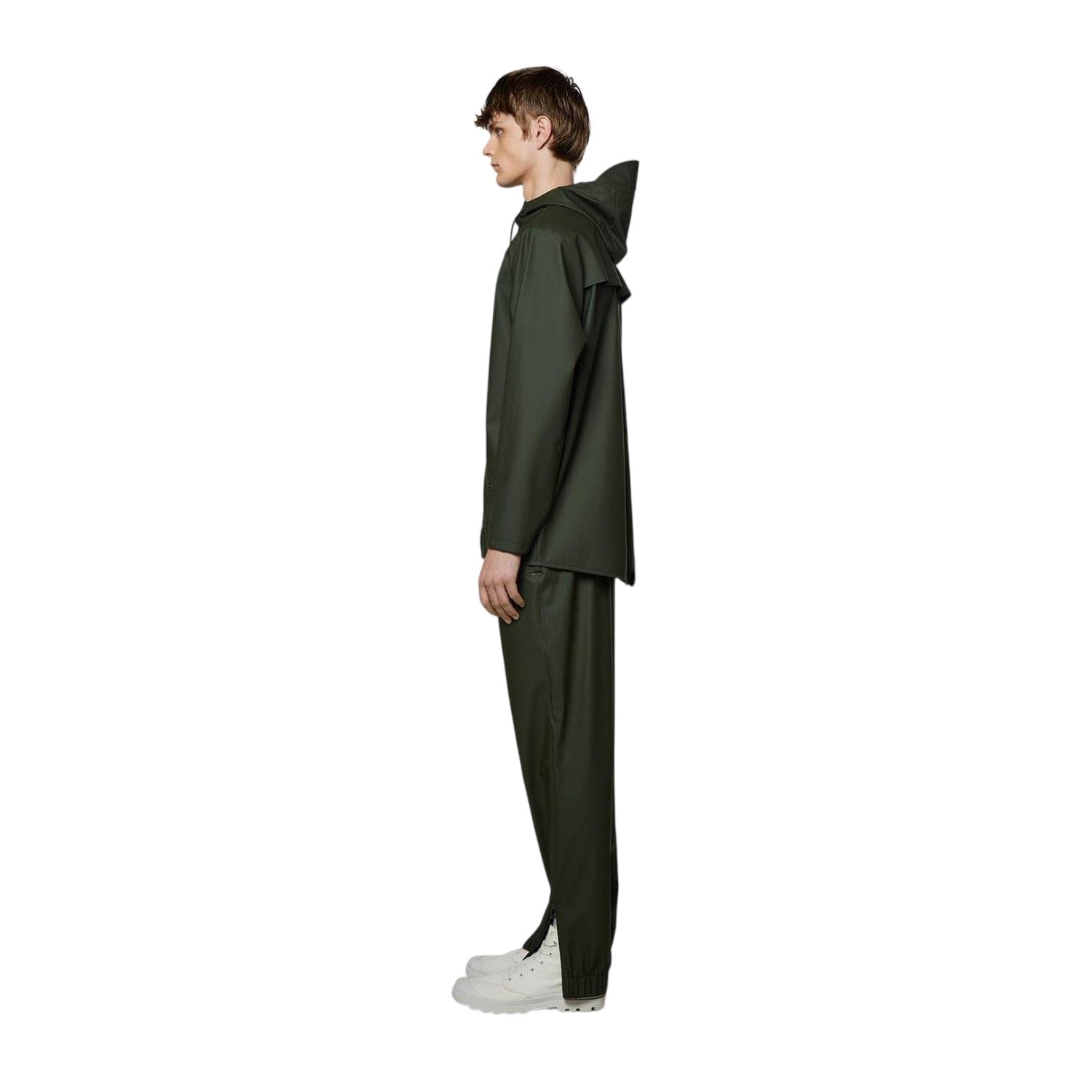 Green - Side - Rains Mens Waterproof Jacket