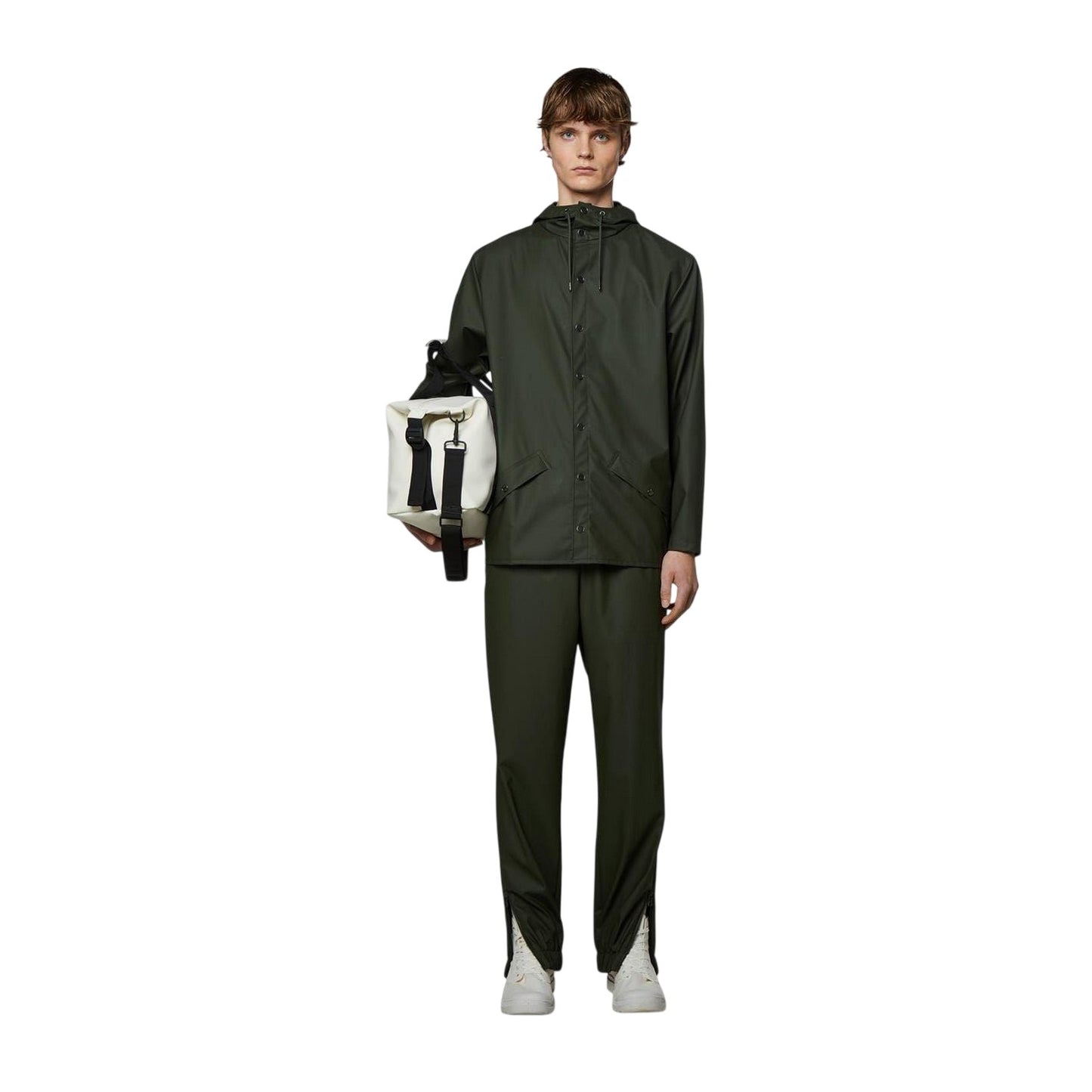 Green - Pack Shot - Rains Mens Waterproof Jacket