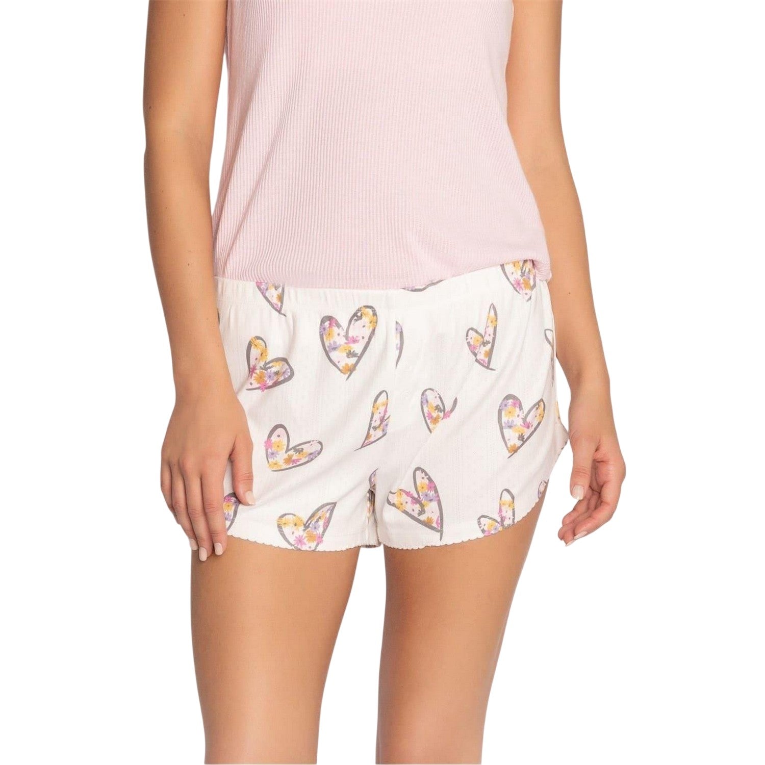 Off White - Front - PJ Salvage Womens-Ladies A Heart Full Of Daisies Lounge Shorts