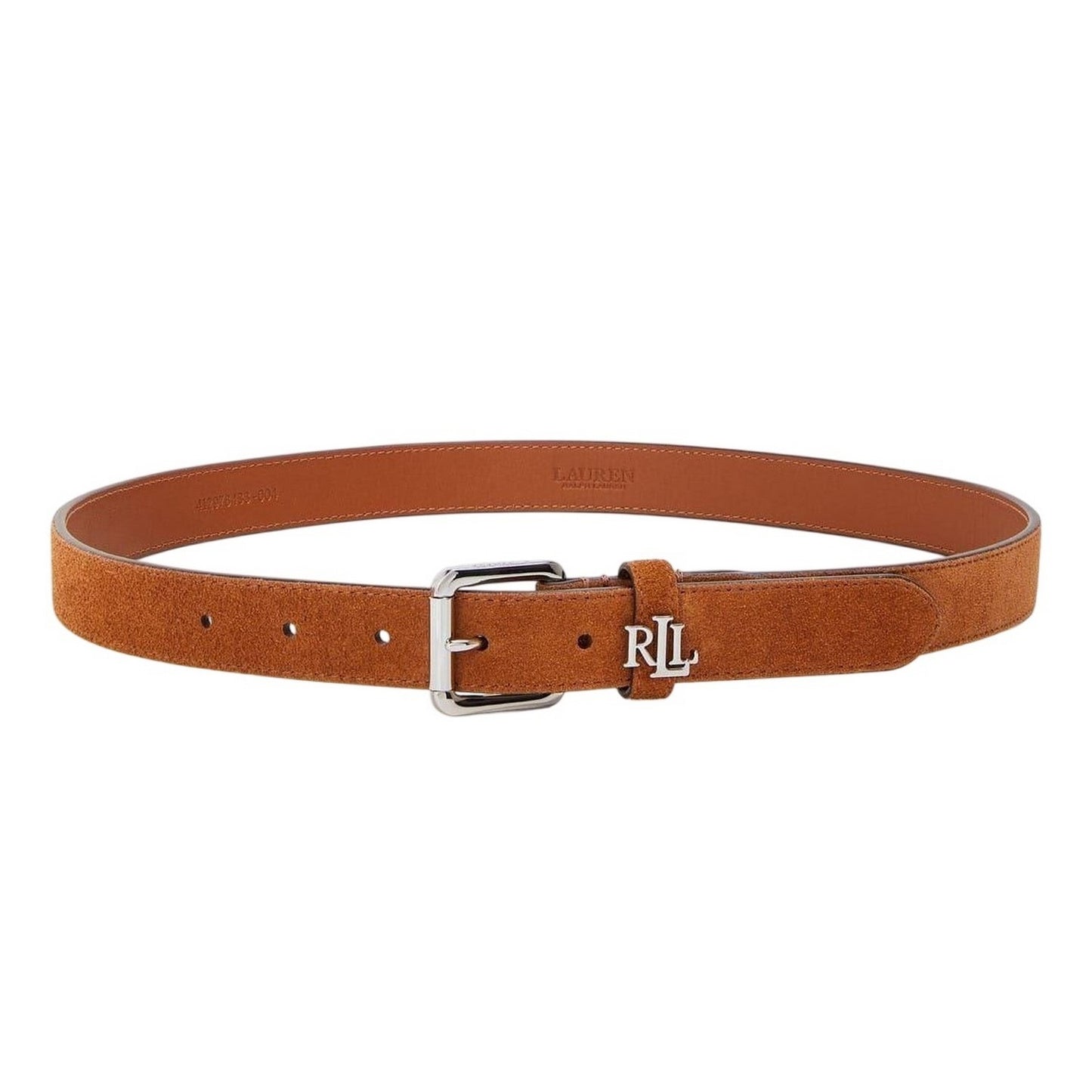 Tan - Front - Ralph Lauren Womens-Ladies The Lauren Logo Suede Belt