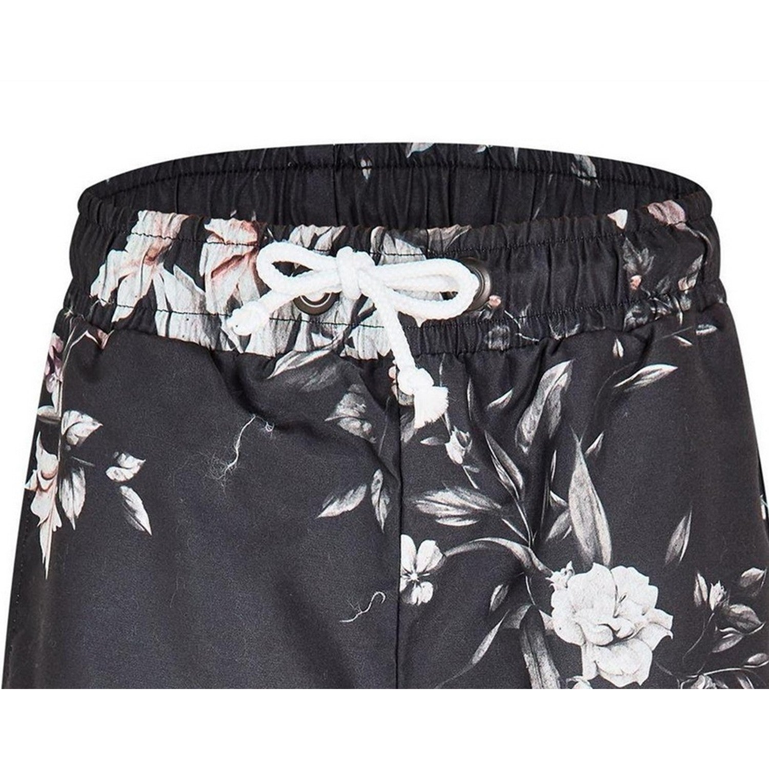 Black - Side - Criminal Damage Mens Sinclair Fleece Floral Relaxed Fit Shorts