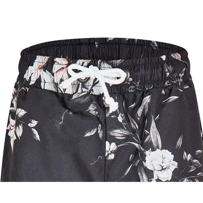 Black - Side - Criminal Damage Mens Sinclair Fleece Floral Relaxed Fit Shorts