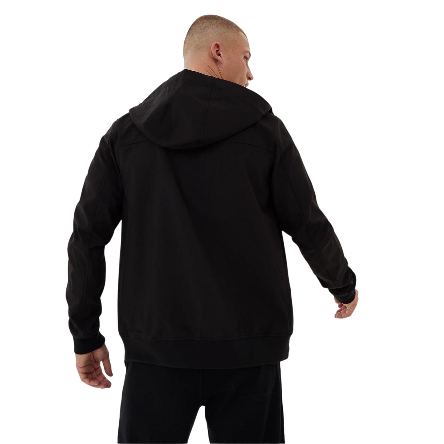 Black - Lifestyle - Everlast Mens Plain Hooded Soft Shell Jacket
