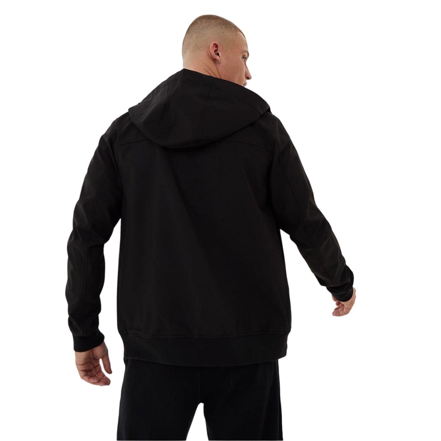 Black - Lifestyle - Everlast Mens Plain Hooded Soft Shell Jacket