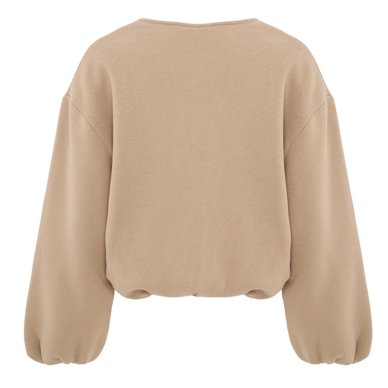 Taupe - Back - I Saw It First Womens-Ladies Elasticated Hem Bomber Jacket
