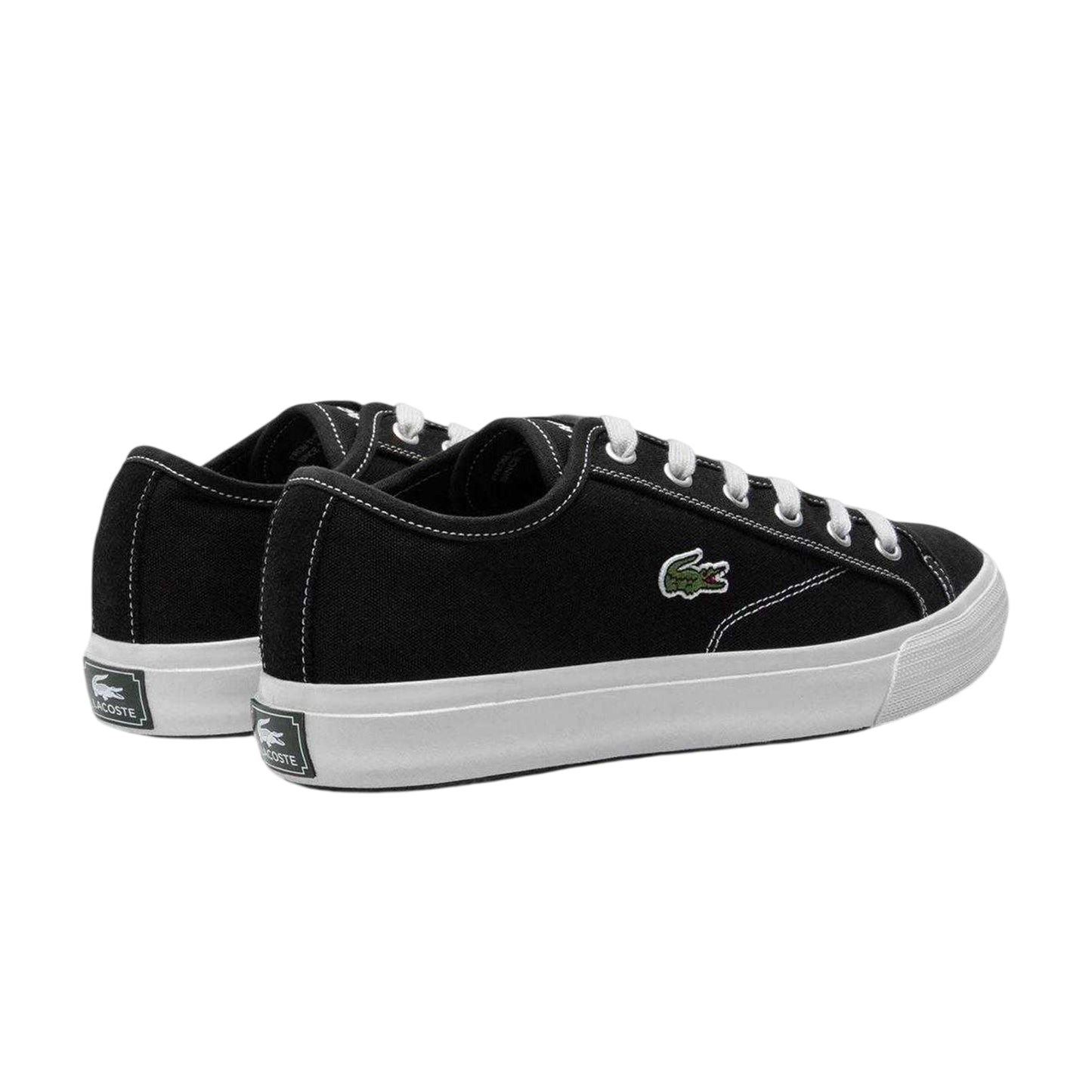 Black - Back - Lacoste Mens Backcourt Canvas Low Trainers