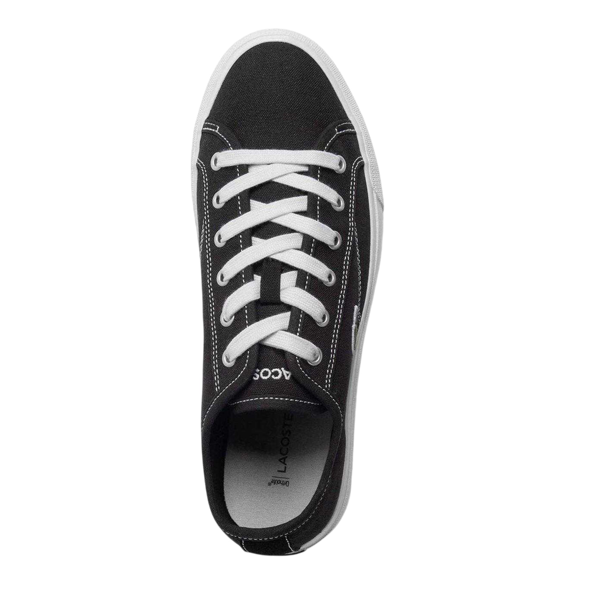 Black - Side - Lacoste Mens Backcourt Canvas Low Trainers