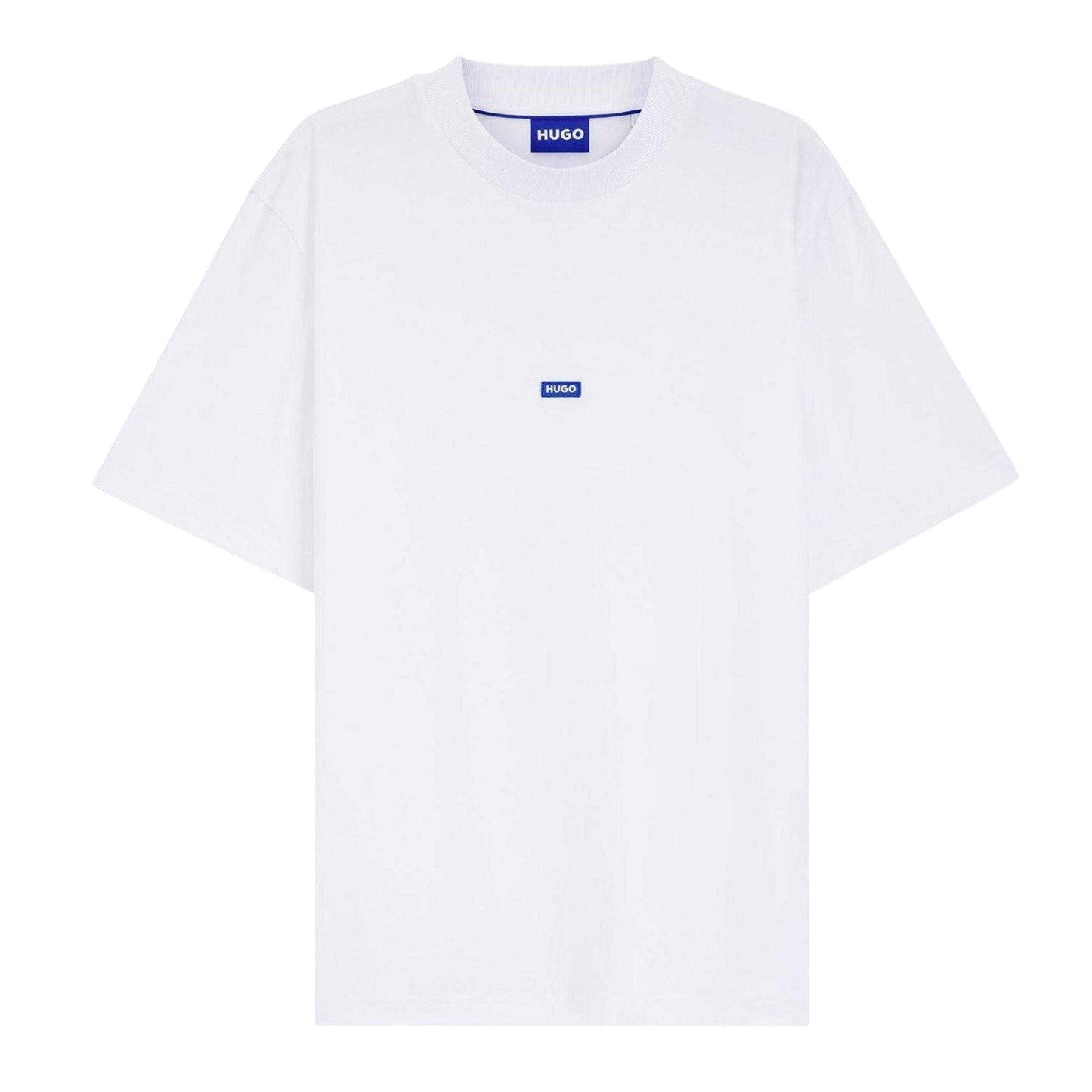 White - Front - Hugo Mens Nieros Logo Cotton T-Shirt
