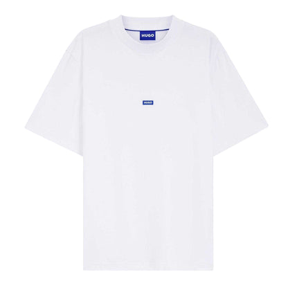 White - Front - Hugo Mens Nieros Logo Cotton T-Shirt