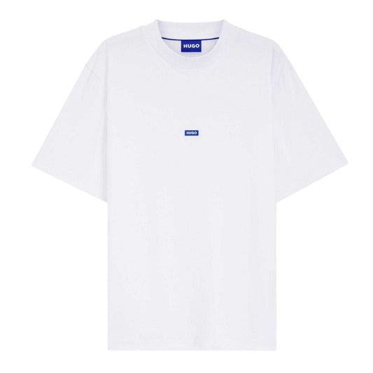 White - Front - Hugo Mens Nieros Logo Cotton T-Shirt
