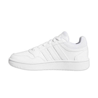 White - Side - Adidas Childrens-Kids Hoops 3.0 Basketball Trainers
