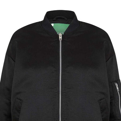 Black - Side - JJXX Womens-Ladies Satin Bomber Jacket