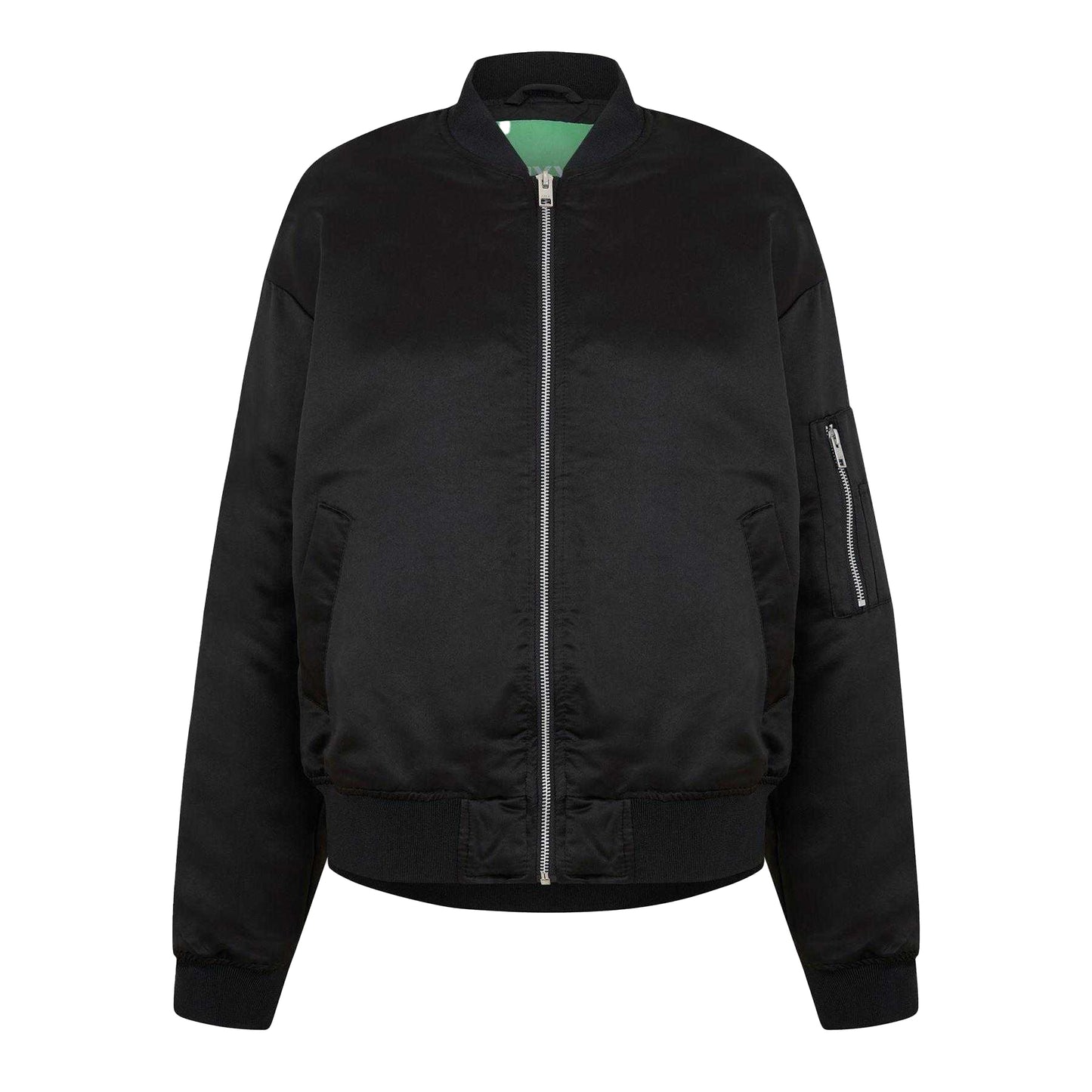 Black - Front - JJXX Womens-Ladies Satin Bomber Jacket