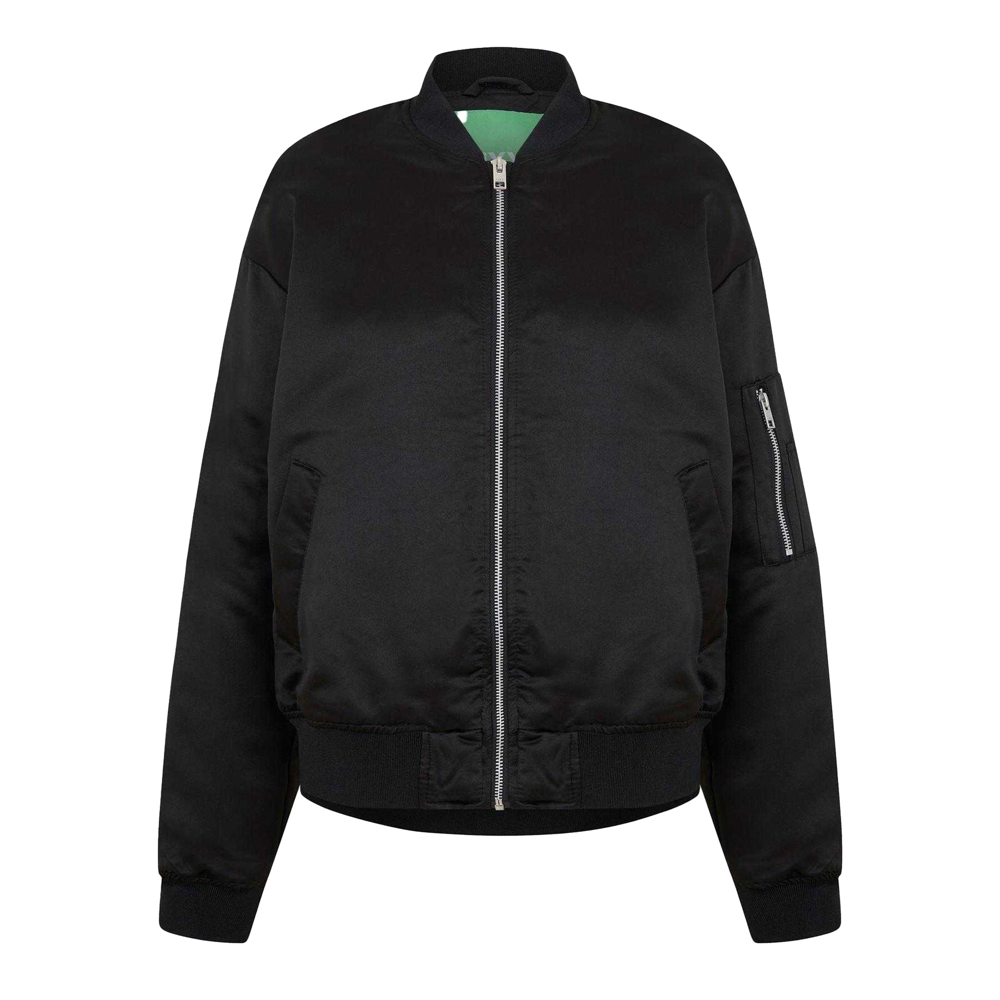 Black - Front - JJXX Womens-Ladies Satin Bomber Jacket