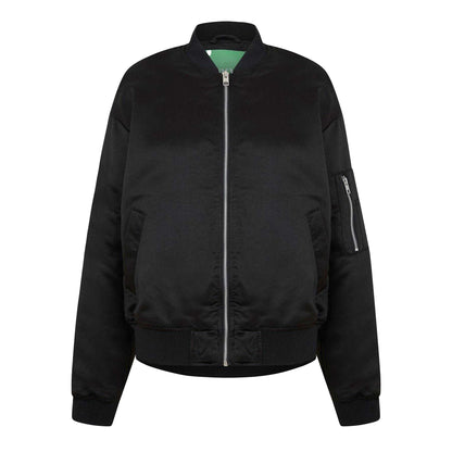 Black - Front - JJXX Womens-Ladies Satin Bomber Jacket