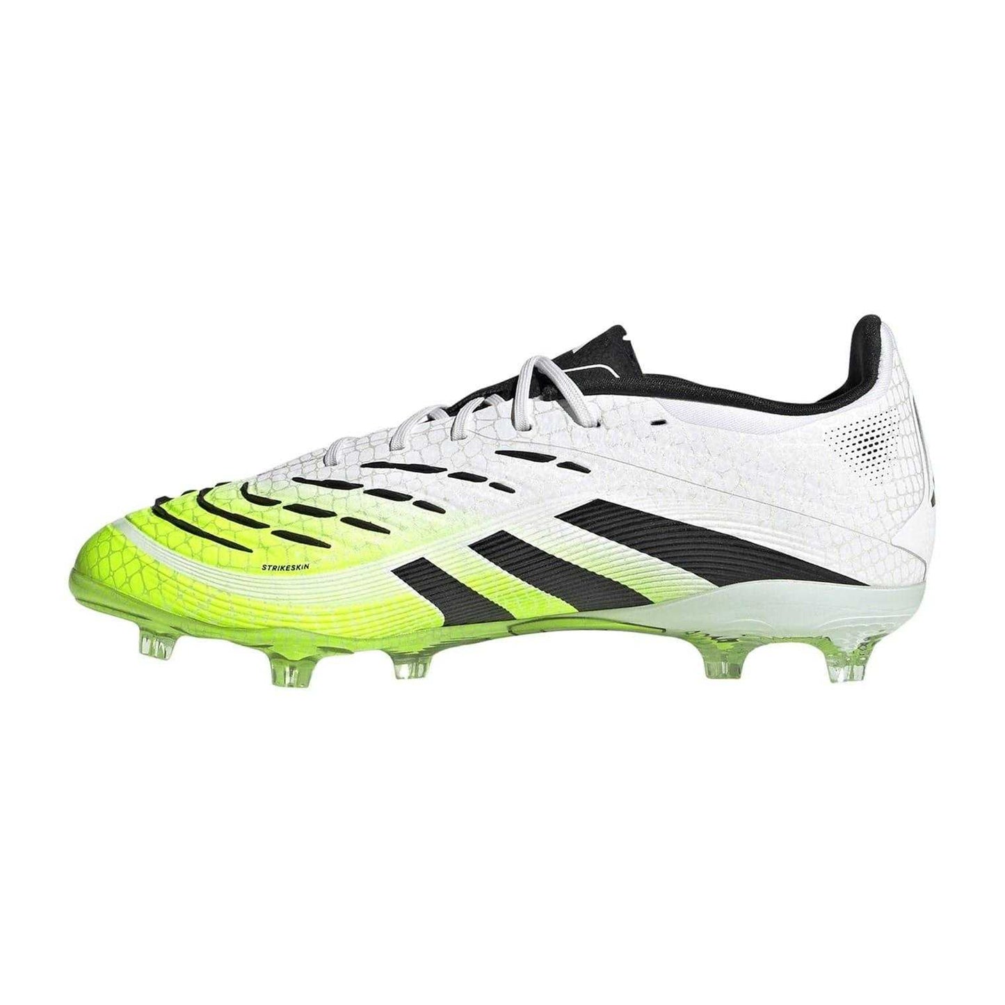 White-Black-Lemon - Side - Adidas Childrens-Kids Predator Elite Firm Ground Football Boots