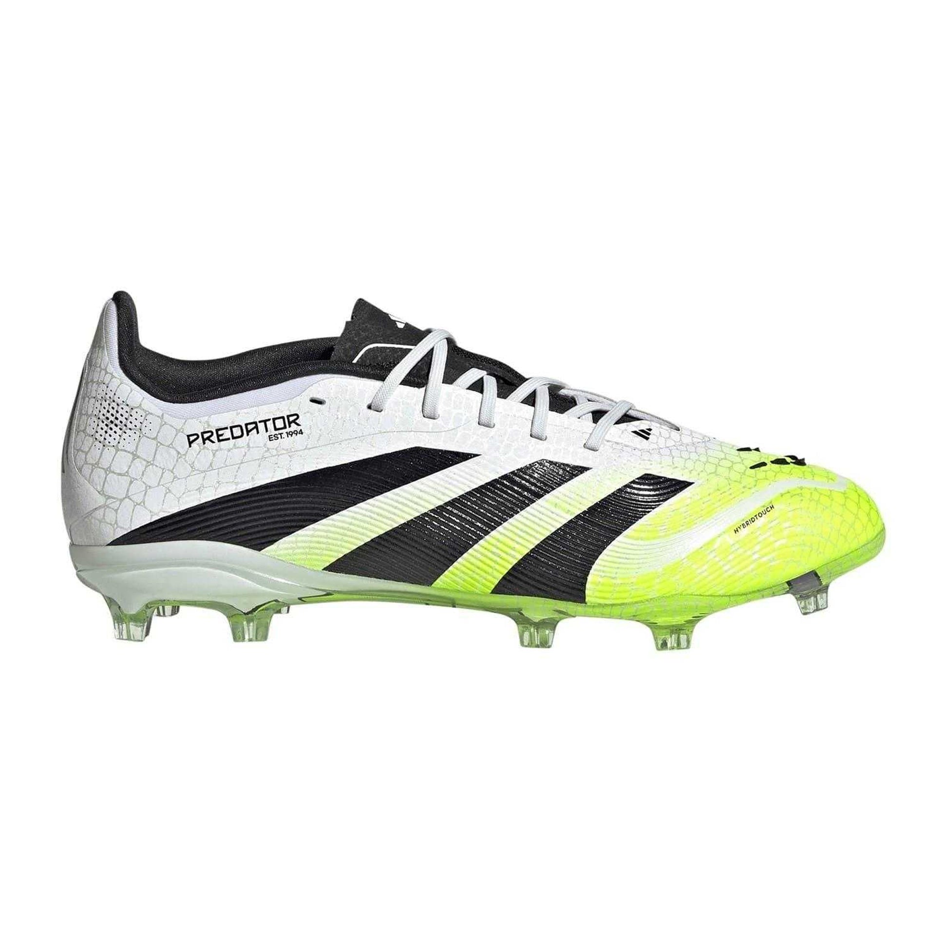 White-Black-Lemon - Lifestyle - Adidas Childrens-Kids Predator Elite Firm Ground Football Boots