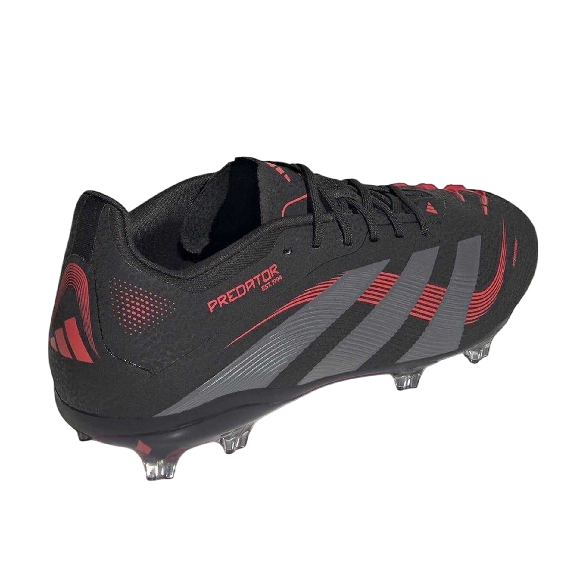 Black-Grey - Back - Adidas Childrens-Kids Predator Elite Firm Ground Football Boots