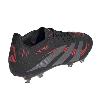 Black-Grey - Back - Adidas Childrens-Kids Predator Elite Firm Ground Football Boots