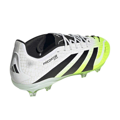 White-Black-Lemon - Back - Adidas Childrens-Kids Predator Elite Firm Ground Football Boots