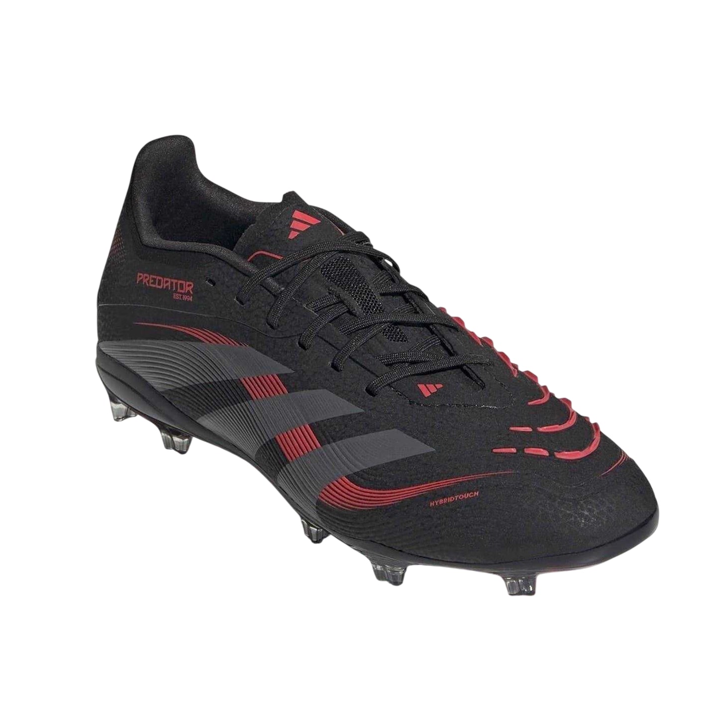 Black-Grey - Front - Adidas Childrens-Kids Predator Elite Firm Ground Football Boots