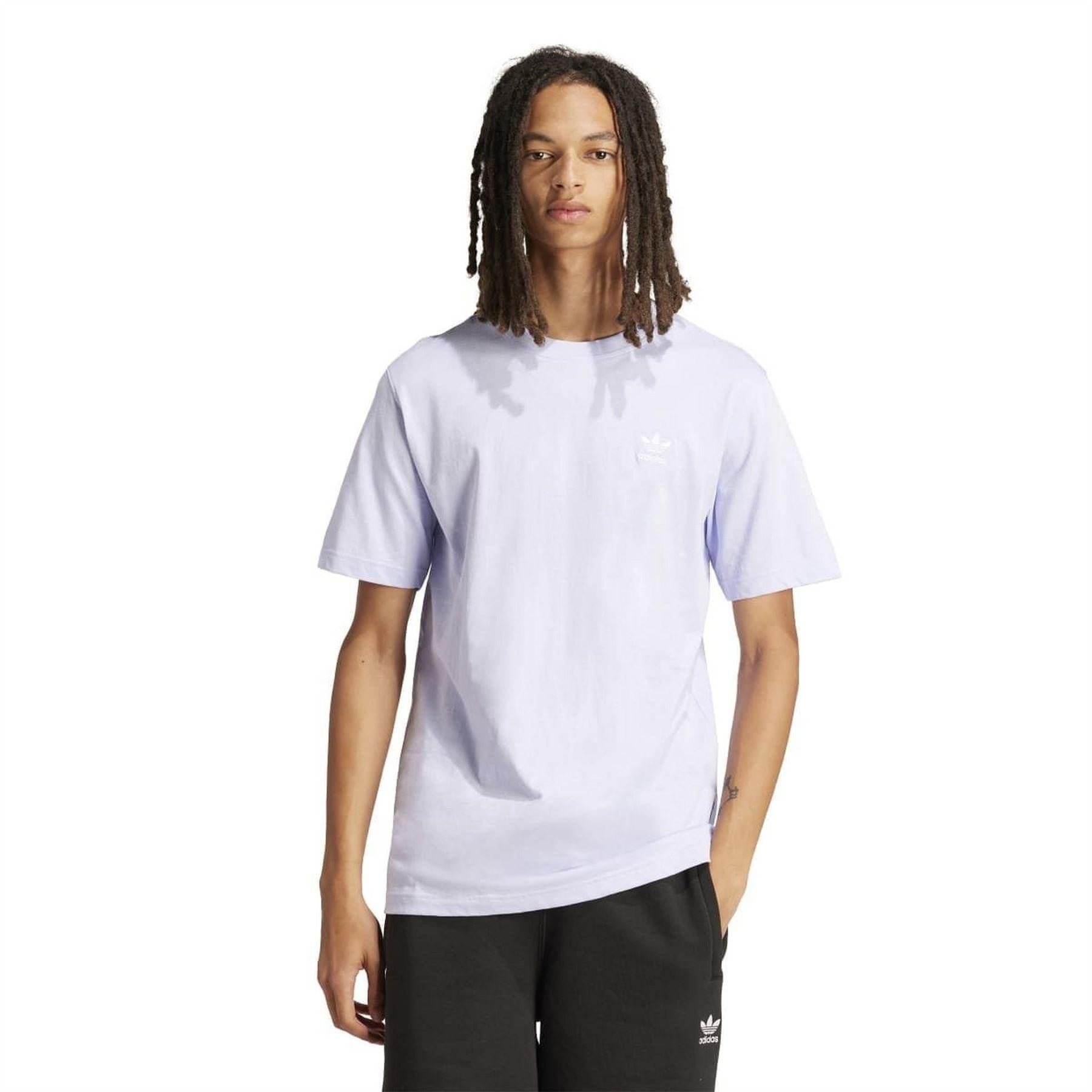 Violet - Lifestyle - Adidas Mens Essentials Logo Regular T-Shirt