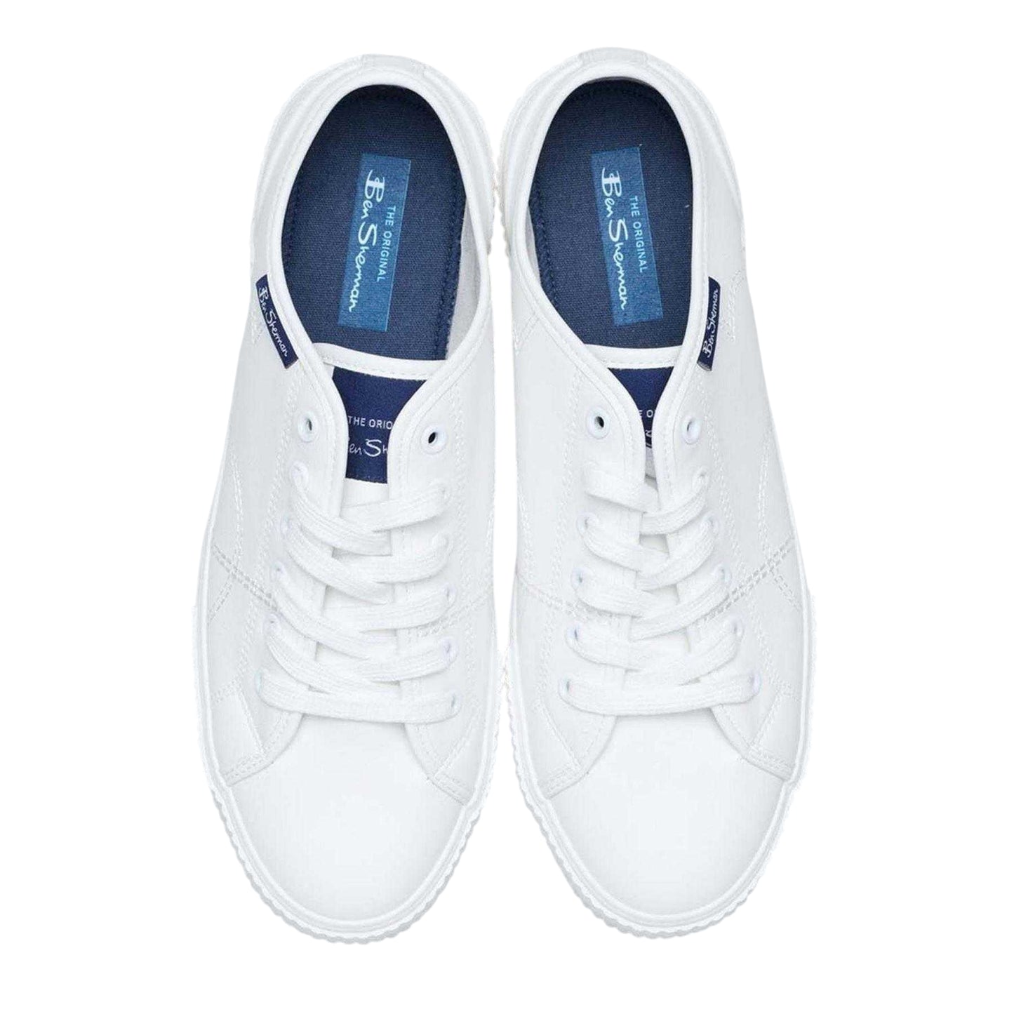 White - Side - Ben Sherman Mens Logo Trainers