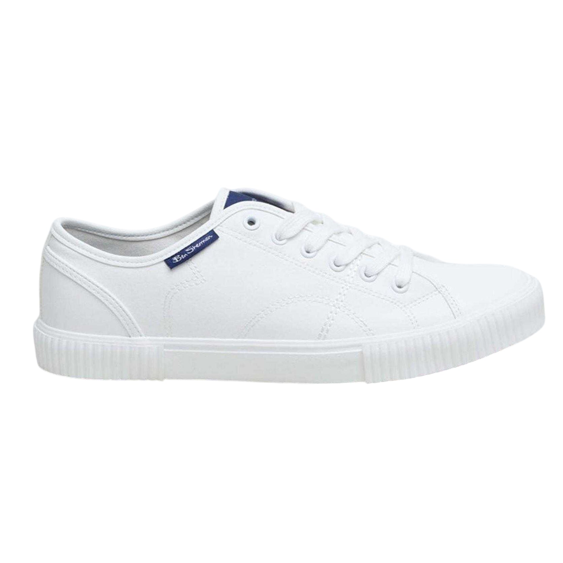White - Front - Ben Sherman Mens Logo Trainers