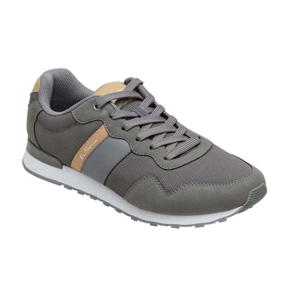 Grey-Brown - Front - Ben Sherman Mens Logo Flat Trainers