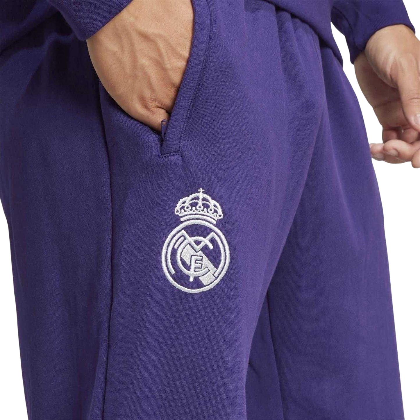 Dark Purple - Side - Adidas Mens Real Madrid CF Tracksuit Bottoms