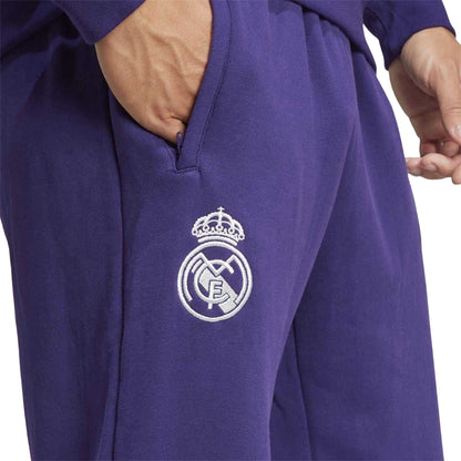 Dark Purple - Side - Adidas Mens Real Madrid CF Tracksuit Bottoms