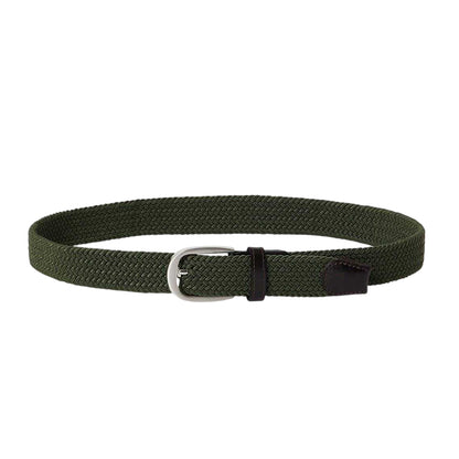 Forest - Front - Osprey Mens Sam Plaited Leather Trim Belt