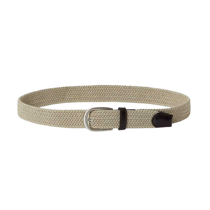 Khaki - Front - Osprey Mens Sam Plaited Leather Trim Belt