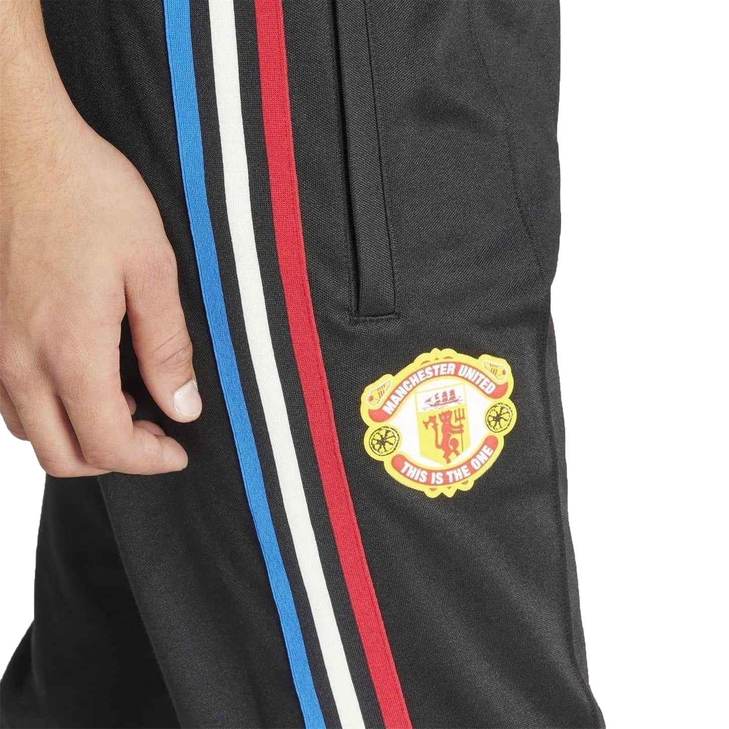 Black - Side - Adidas Mens Manchester United FC Tracksuit Bottoms