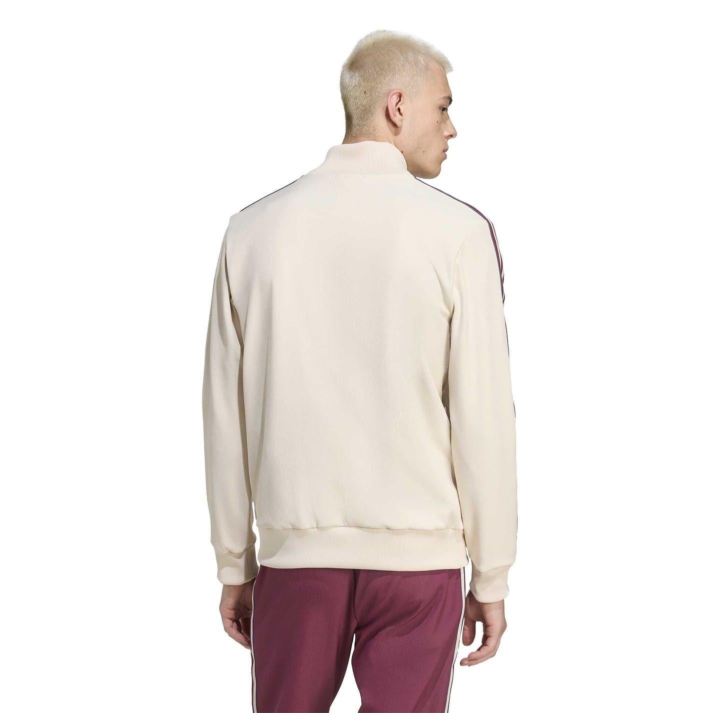 White - Back - Adidas Mens Terrace Icons Ajax Amsterdam Tracksuit Top
